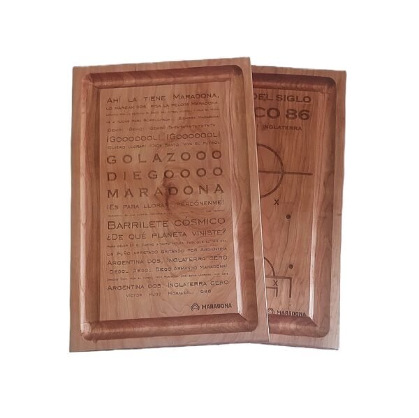 TABLA PARA PICAR CHICA GRABADAS, Madera Lenga - MARADONA - Image 2