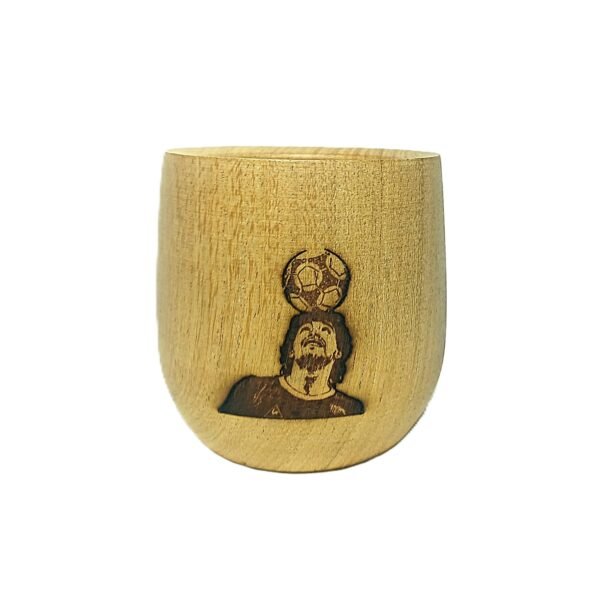 MATE EN MADERA CALDEN CON BOMBILLA - MARADONA - Image 3