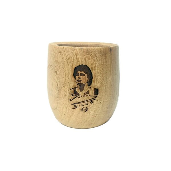 MATE EN MADERA CALDEN CON BOMBILLA - MARADONA - Image 4