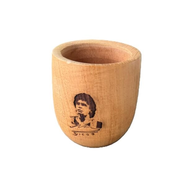 MATE EN MADERA CALDEN CON BOMBILLA - MARADONA - Image 13