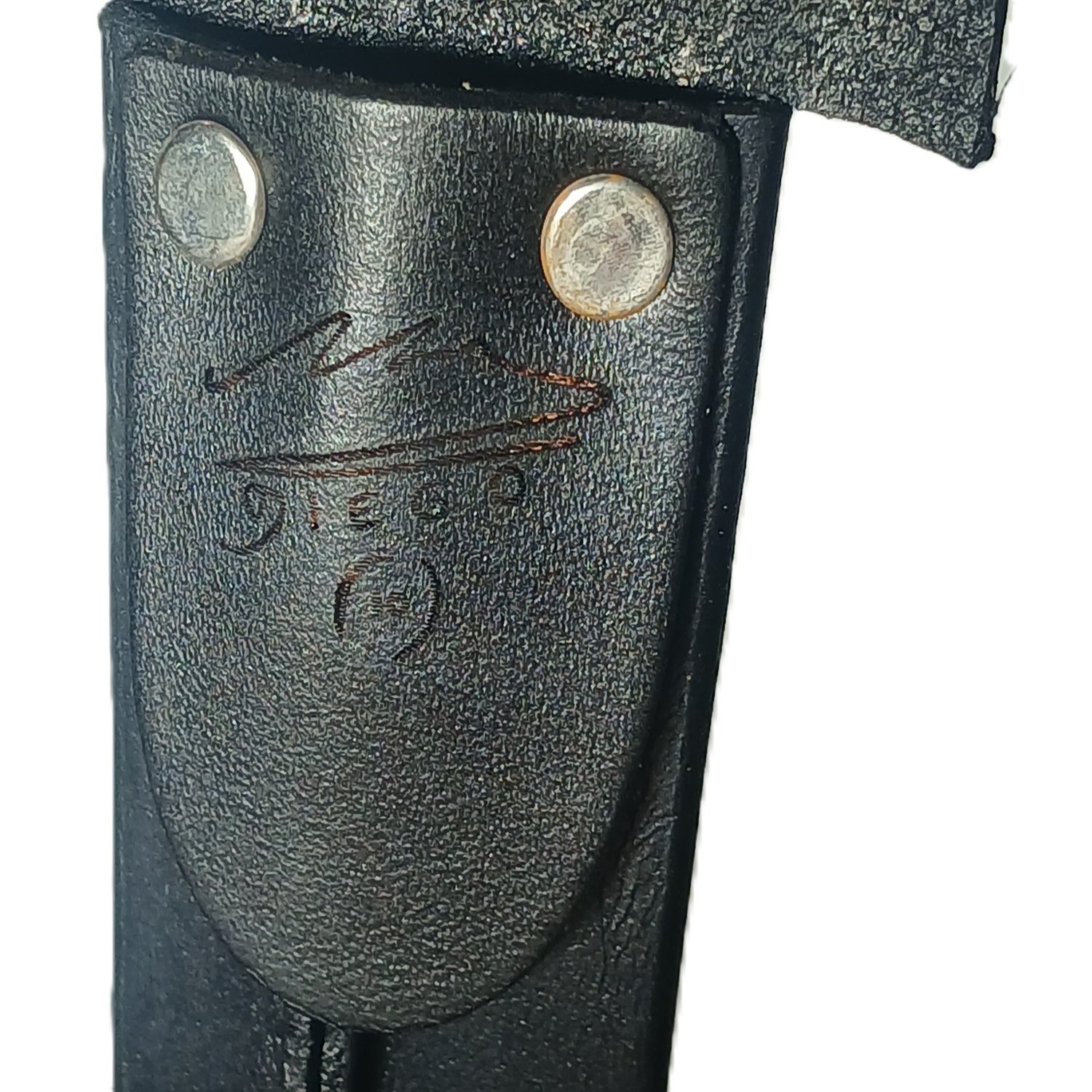 CUCHILLO CON VAINA DE CUERO, CUERNO DE CIERVO Y BRONCE - MARADONA - Image 10